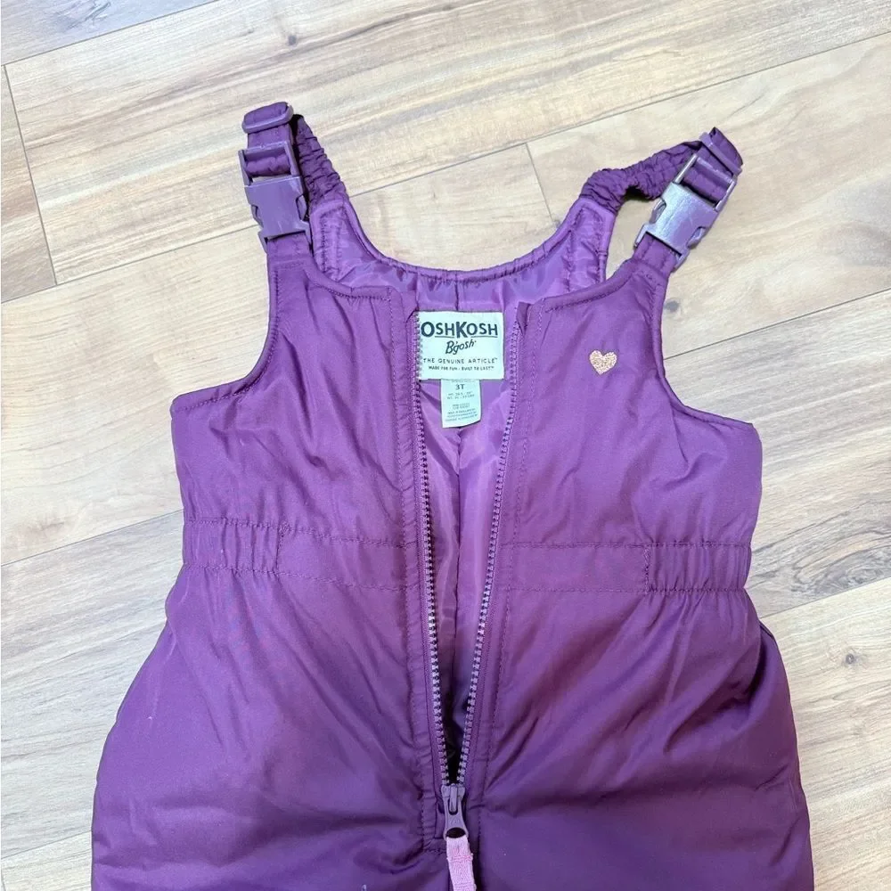 OshKosh B'gosh Purple Snow Bib Overalls / Snow Pants Size Size 3T